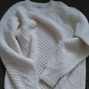 Wool fisherman knit sweater
